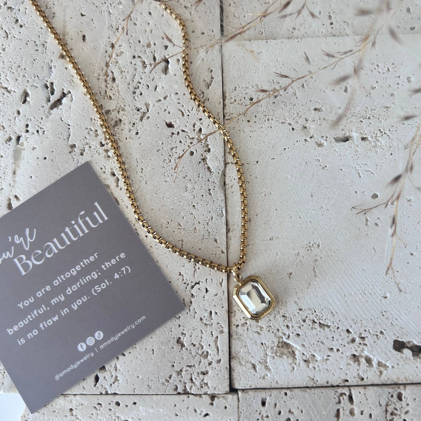 Necklace - Clear Glass Pendant Layering