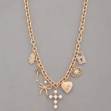 Jewelry | Necklace Cross Heart Charm Station