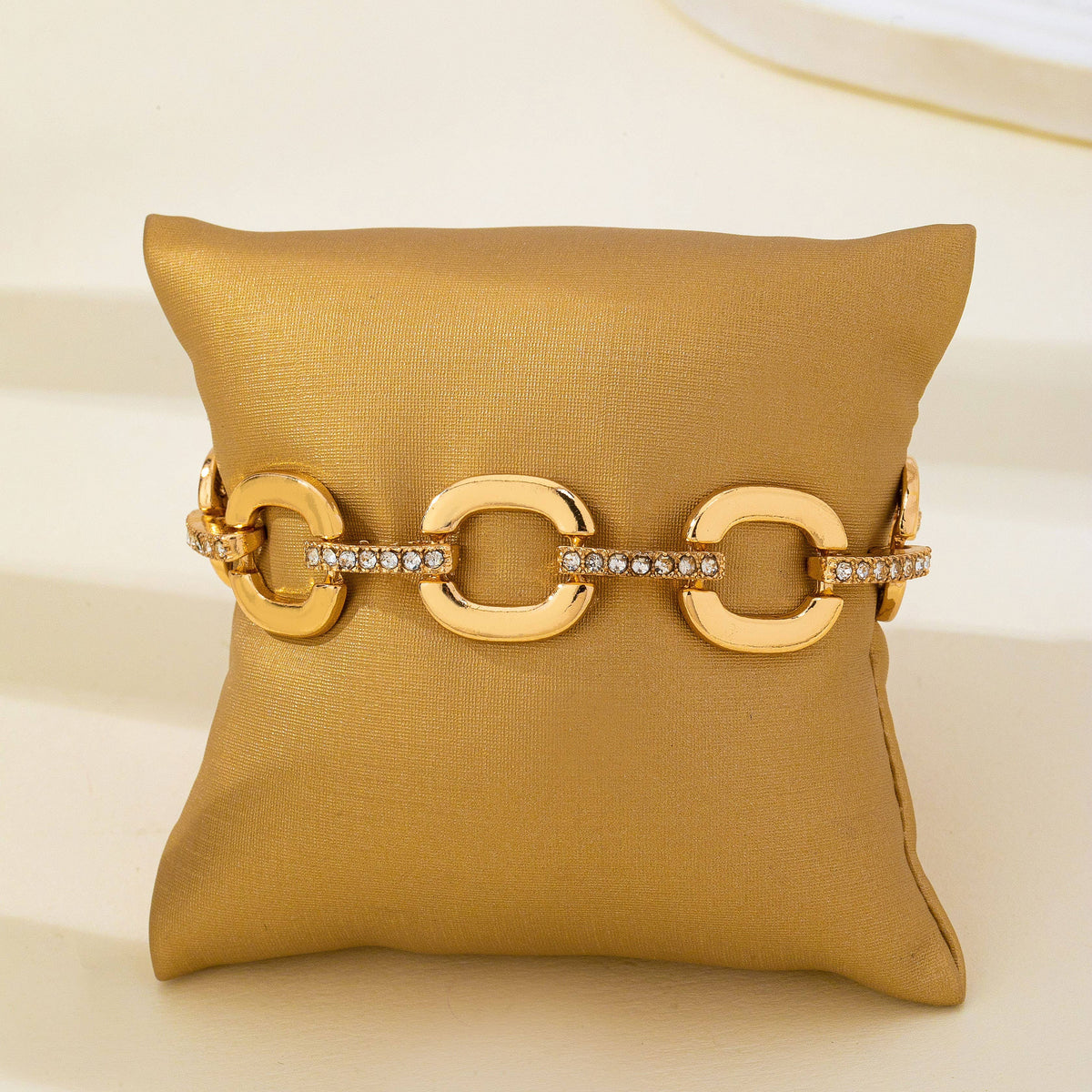 Bracelet - Crystal Glass Pave Bar Link Chain
