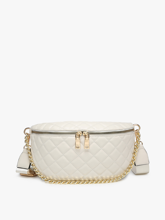 Bone Sylvie Quilted Belt Bag with Chain Strap