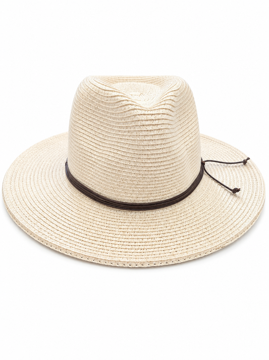 Sun Hat - String Trim Band Creme