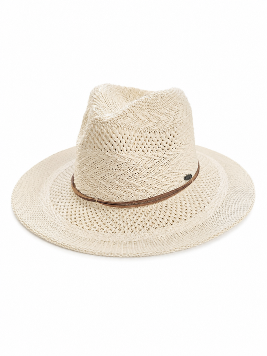 Sun Hat - Woven Fedora Leather Band