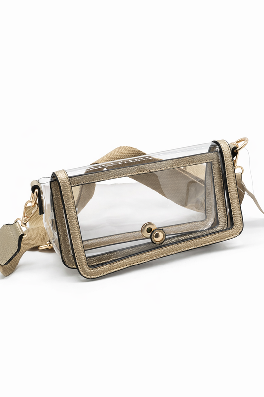 Clear & Gold Crossbody Purse
