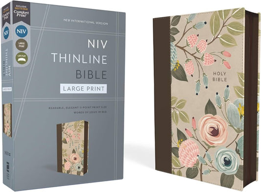 NIV Thinline Large Print Floral Women's Bible