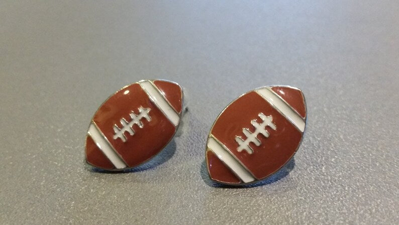 Jewelry | Earrings Football Enameled Stud