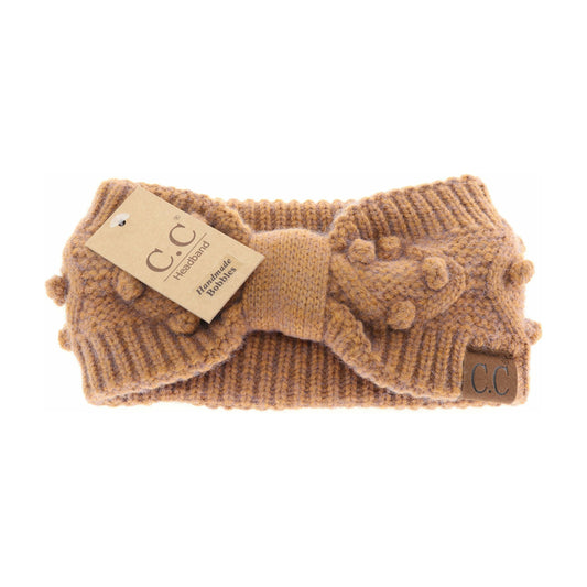 Accessories | C.C Knit Bobble Bow Headband Ginger Brown