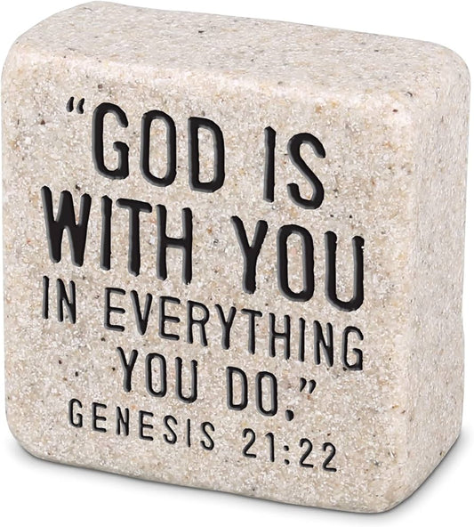 God Is with You Scripture Stone