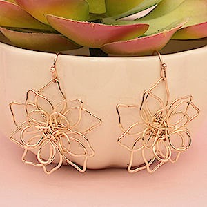 Earrings - Gold Wire Flower