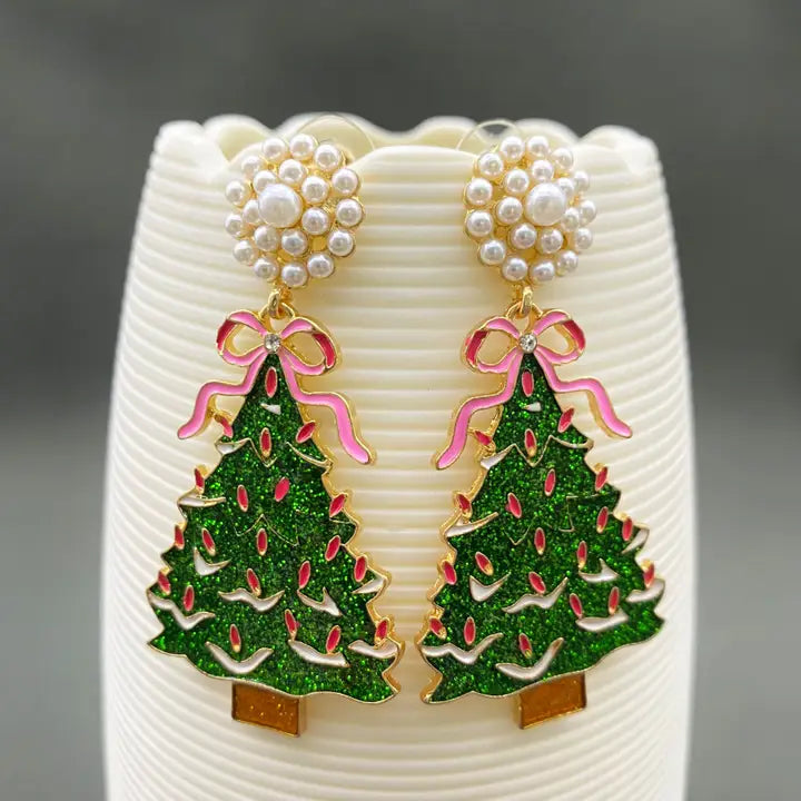 Jewelry | Earrings Christmas Tree Enamel