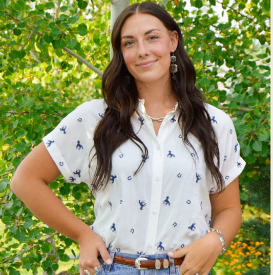 Blouse - Wild & Lucky Blue