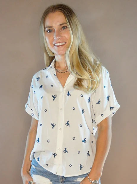 Blouse - Wild & Lucky Blue