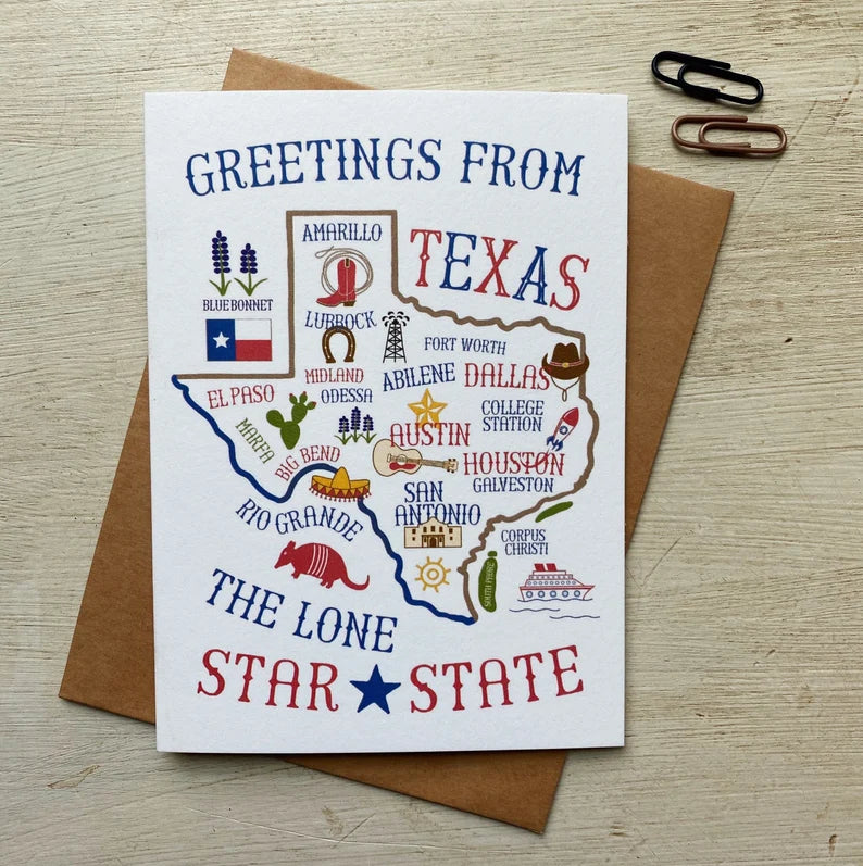 Texas Landmarks Greeting Card