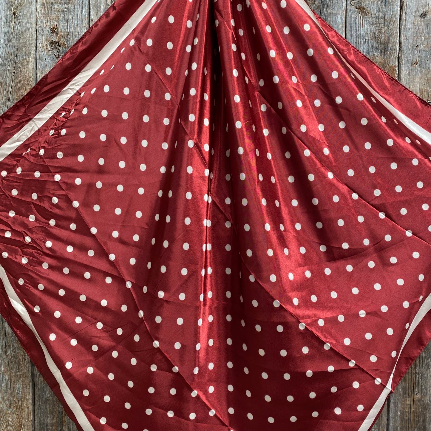 Scarf - Burgundy Polka Dot