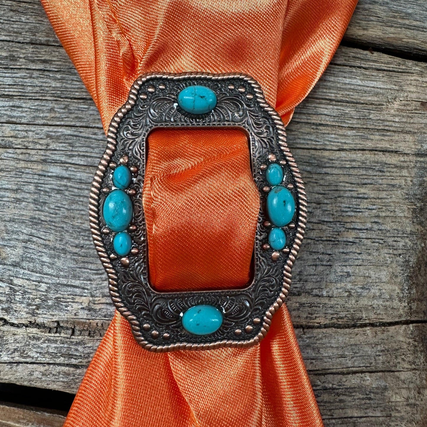 Scarf Slide - Copper with Turquoise