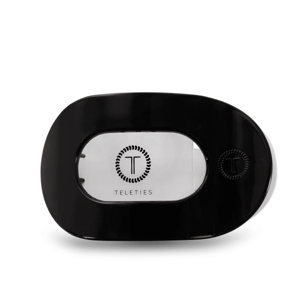 Teleties Hair Clip - Large Flat Round Jet Black