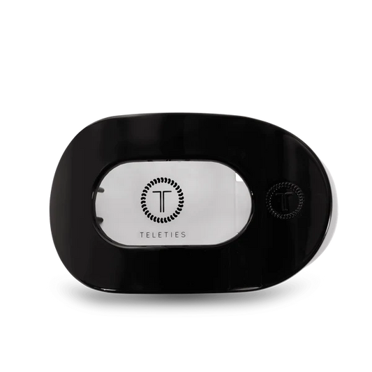 Teleties Hair Clip - Large Flat Round Jet Black