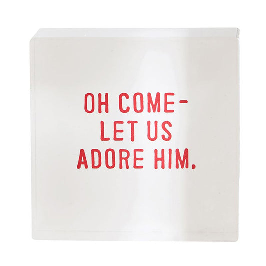 Decor | Lucite Block - Adore Him 4"