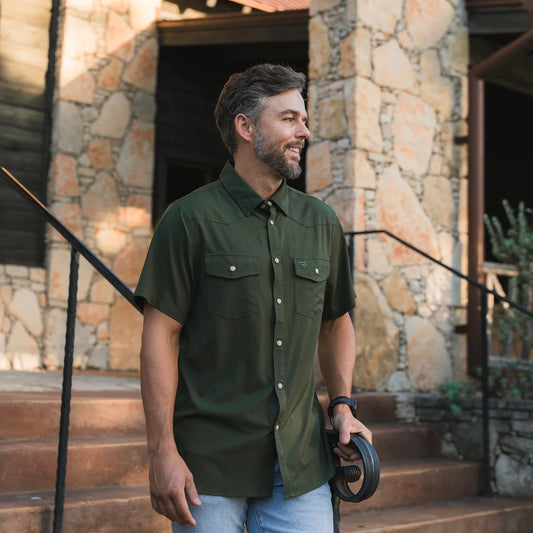 Men | Burlebo Shirt Performance Western Mallard Green