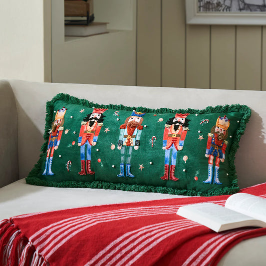 Home | Pillow Nutcracker Green Fringe