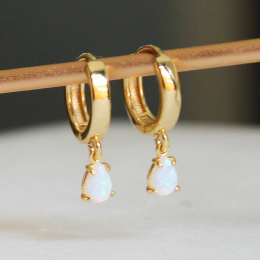 Nyla Opal Hoop Earrings