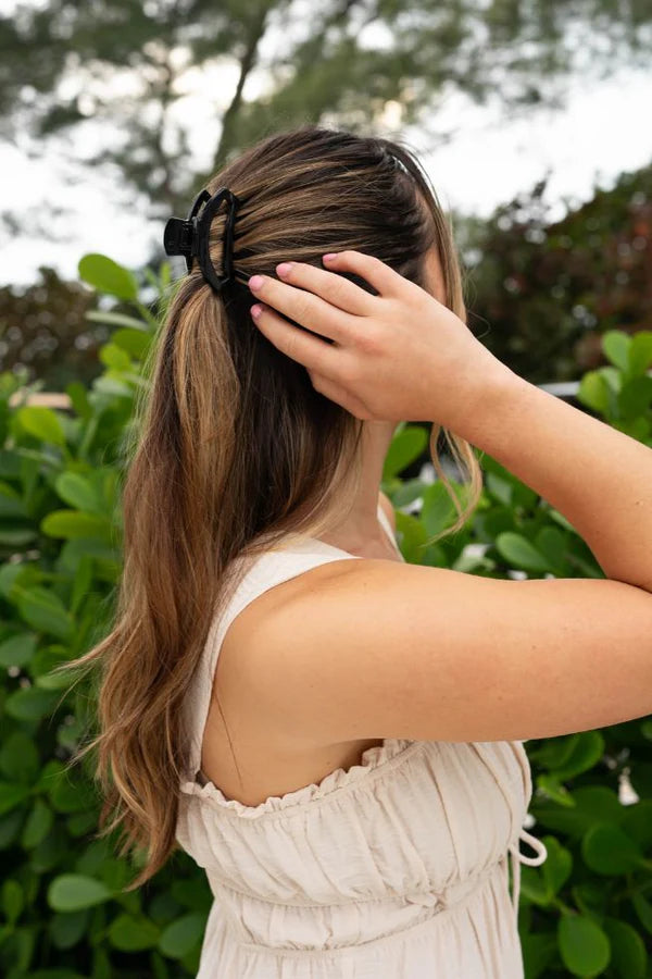 Teleties Hair Clip - Open Small Jet Black