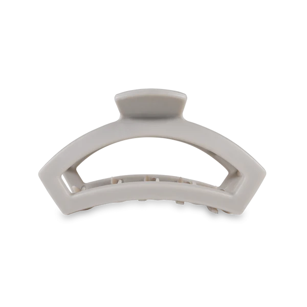 Teleties Hair Clip - Open Medium Silver Flames