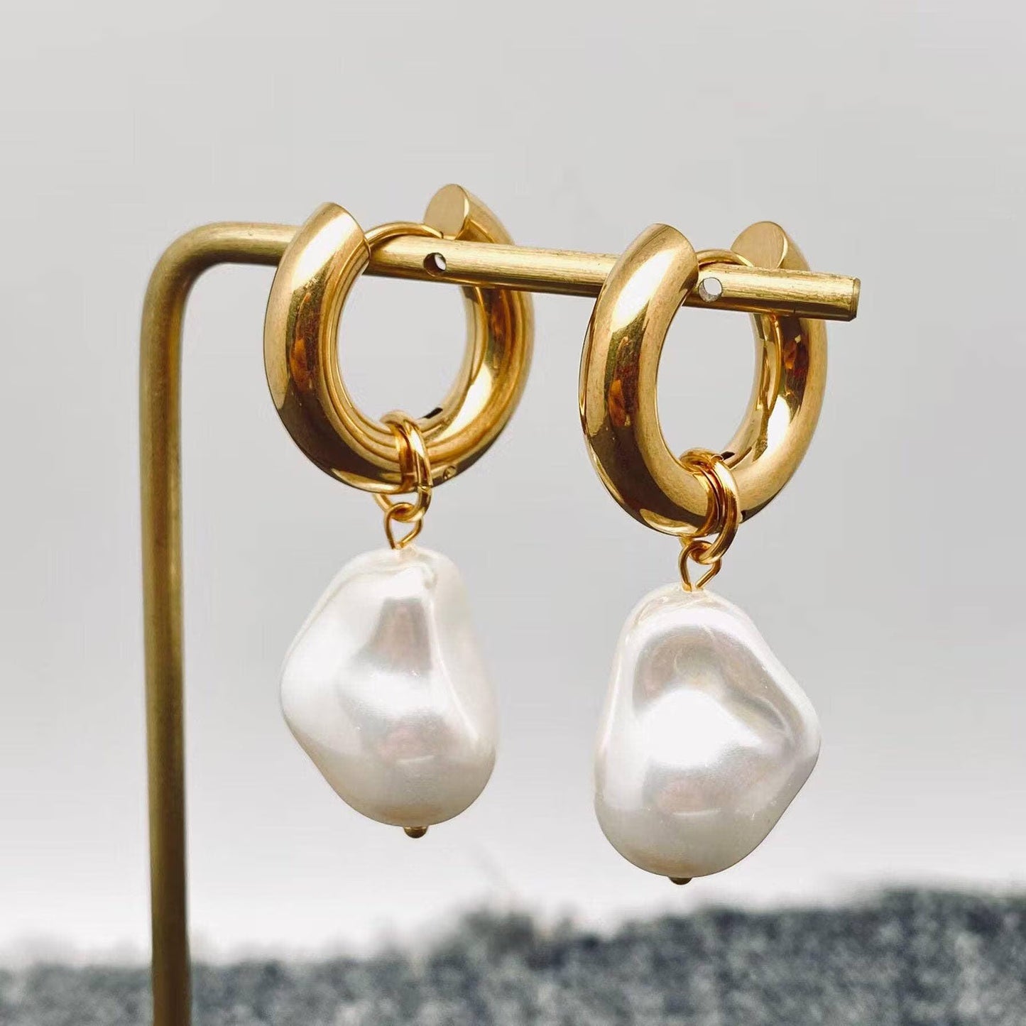 Jewelry | Earrings Pearl Charm 18k