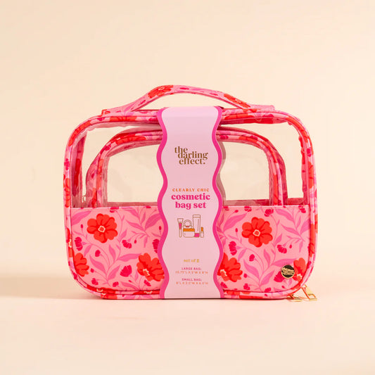 Toiletry Bag - Poppin Petals Hot Pink