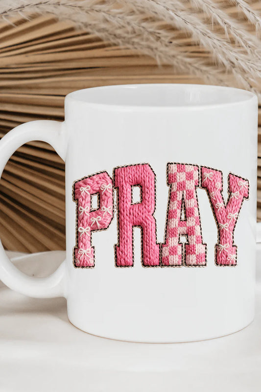 Mug - Faux Yarn Pray Ceramic 15oz