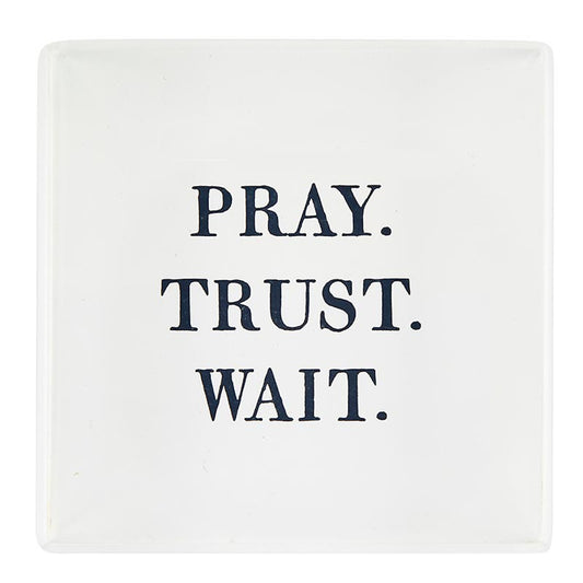 Decor | Lucite Block - Pray. Wait. Trust 2"x2"