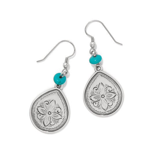 Mosaic Turquoise Teardrop French Wire Earrings