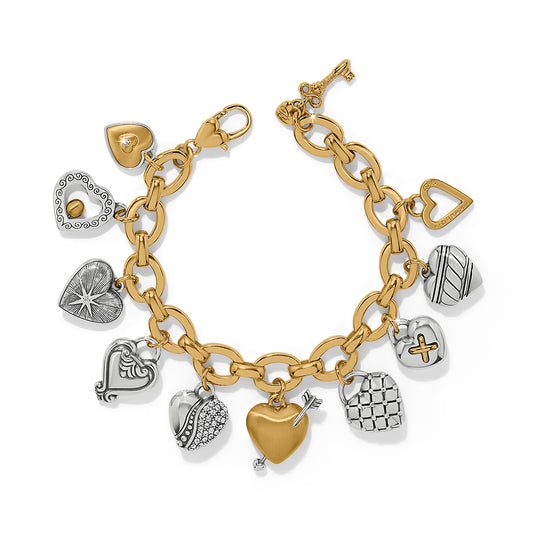 One Heart Large Charm Bracelet