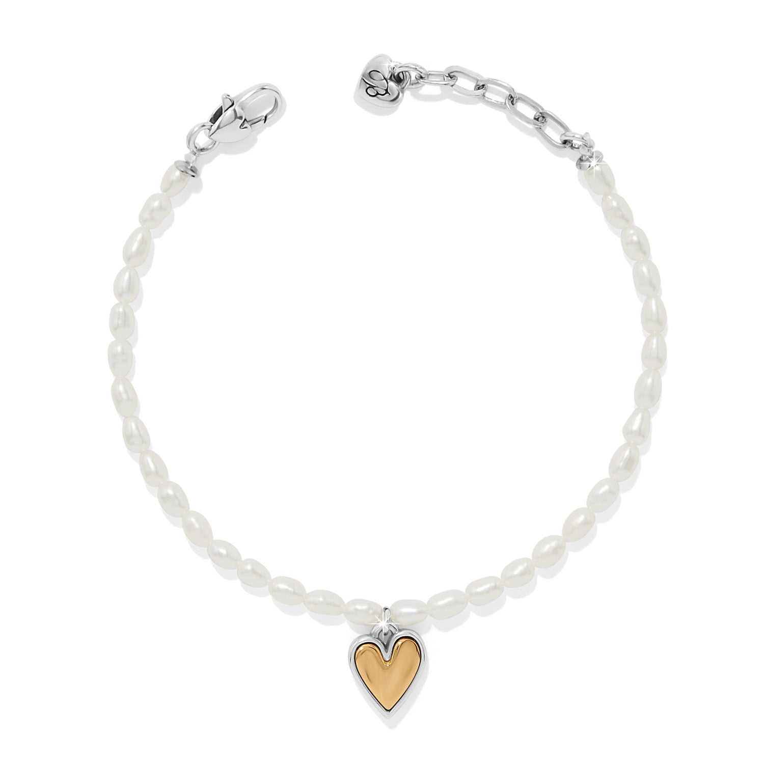 Cascade Embrace Pearl Heart Bracelet