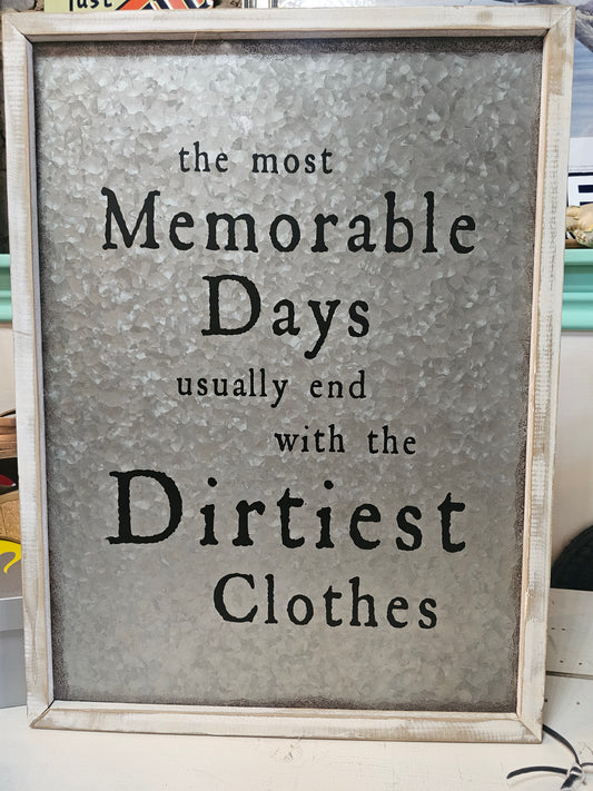 Housewares | Sign Dirty Clothes Metal with White Frame