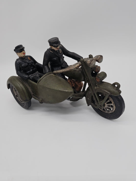 Collectibles | Hubley Cast Iron Harley Davidson Police Motorcycle With Riders & Sidecar 1930’s Production