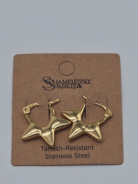 Jewelry | Earrings Star Stainless Steel Hoops