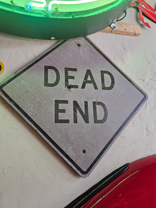 Vintage Dead End Metal Sign