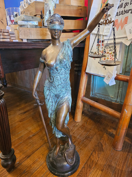 Collectibles | Large Bronze Sculpture Scales Of Justice