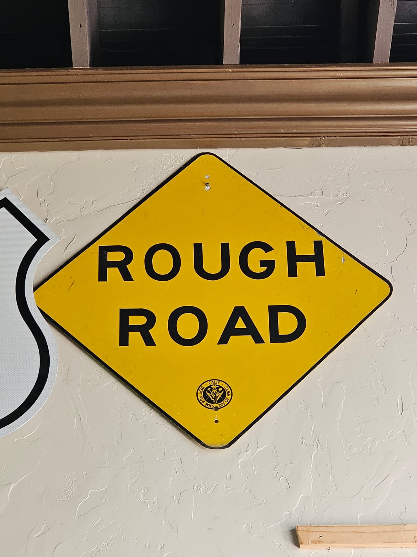 Vintage Rough Road Metal Sign