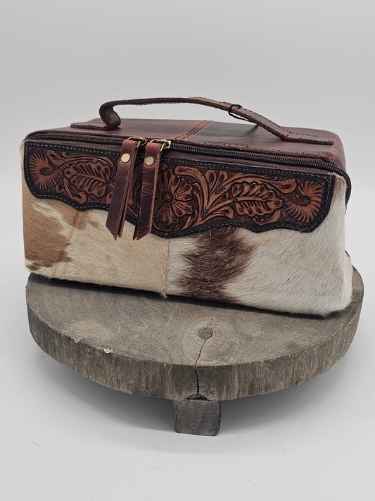 Bath | Toiletry Bag Western Tooled Cowhide