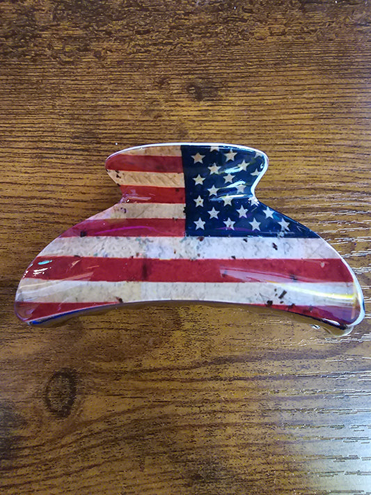 Hairclip - American Flag Claw Clips