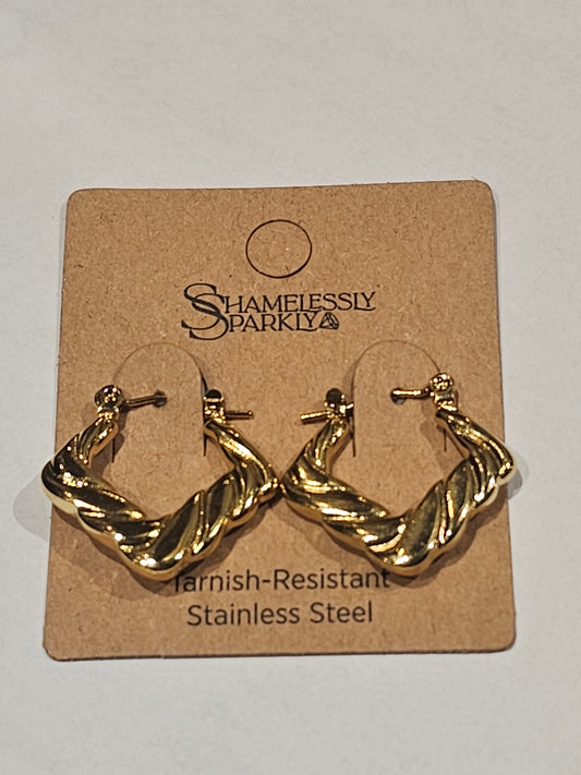 Jewelry | Earrings Diamond Stainless Steel Hoops