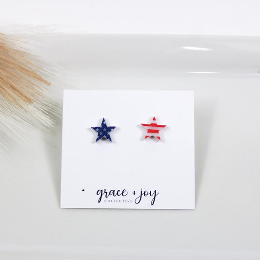 Earrings - Patriotic Star Stud