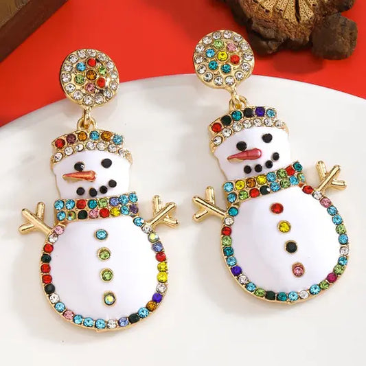 Jewelry | Earrings Enamel Snowman