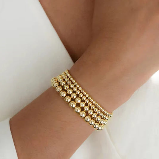 Jewelry | Bracelet Stainless Steel Gold Beaded