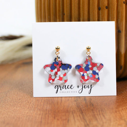 Earrings - Patriotic Confetti Star