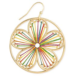 Earrings - String Art Gold Flower