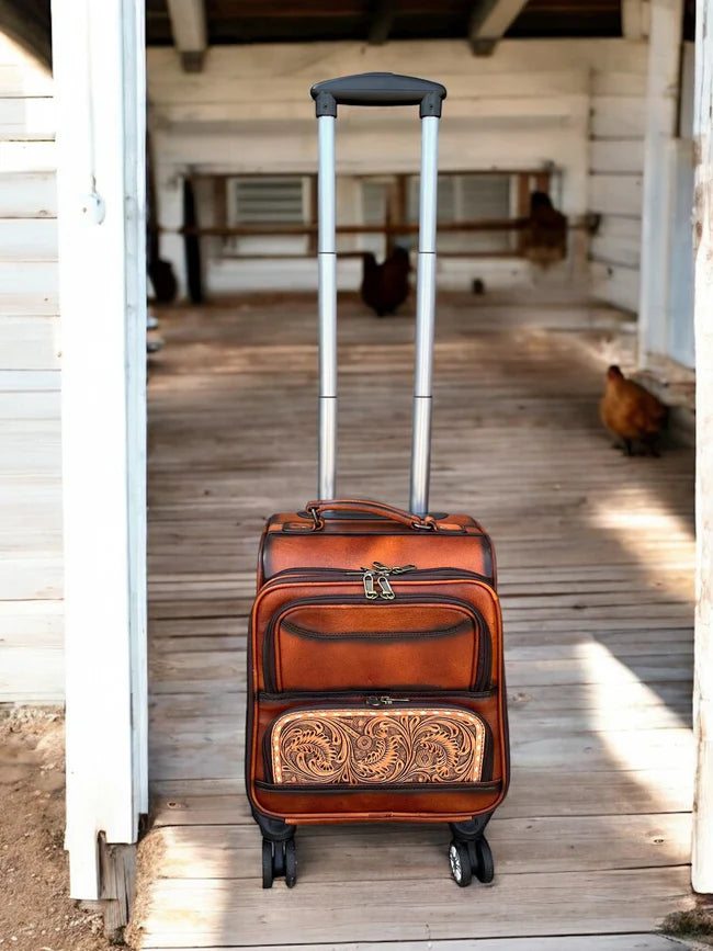 Travel | Suitcase Burn Tooled Leather