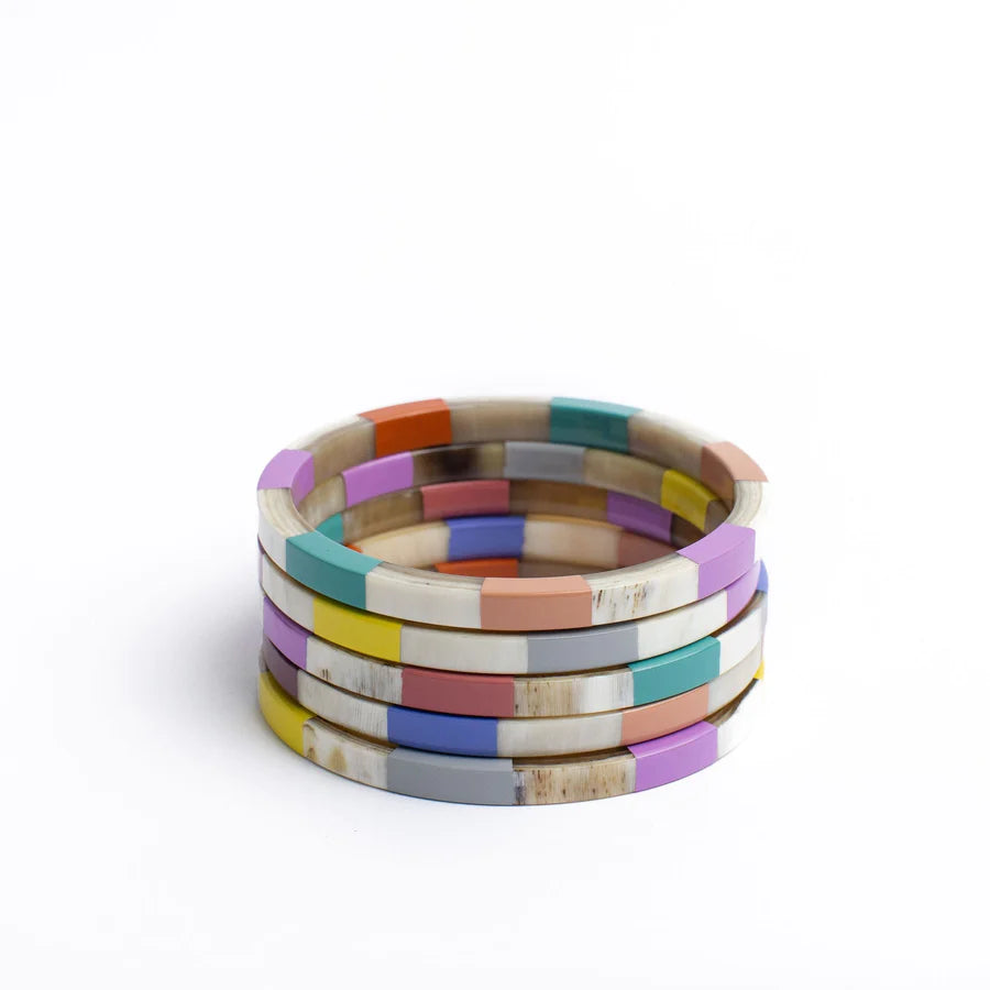 Sunshine Tienda Colorful Tile Bangle Set