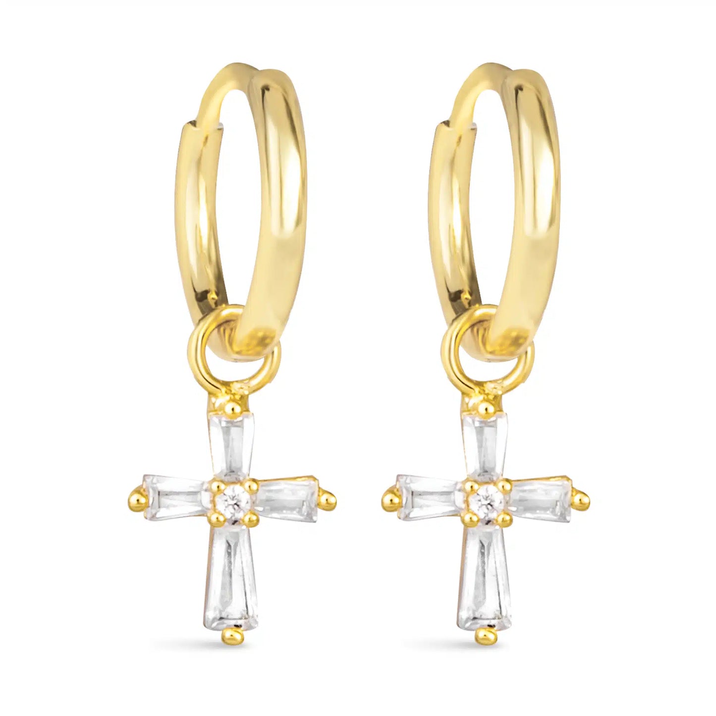 Earrings - Tapered Cross Hoop